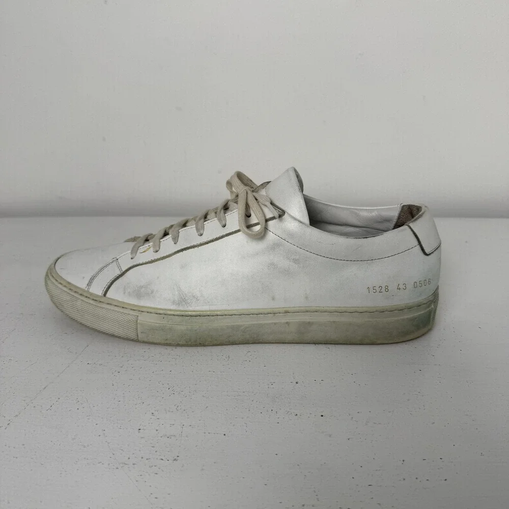 Common Projects Original Achilles Low White Leather Sneakers Mens 43 1528 0506